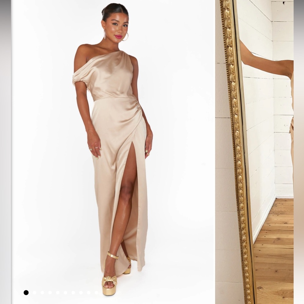 Show Me Your MuMu One-Shoulder champagne Dress